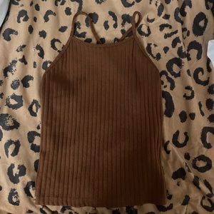 Brown tank with open back